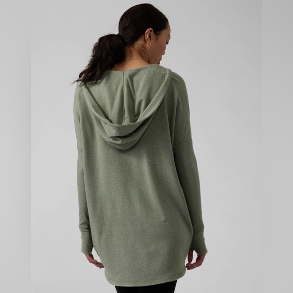 Athleta- Olive Green Purana Wrap Sweater SP - Picture 2 of 8